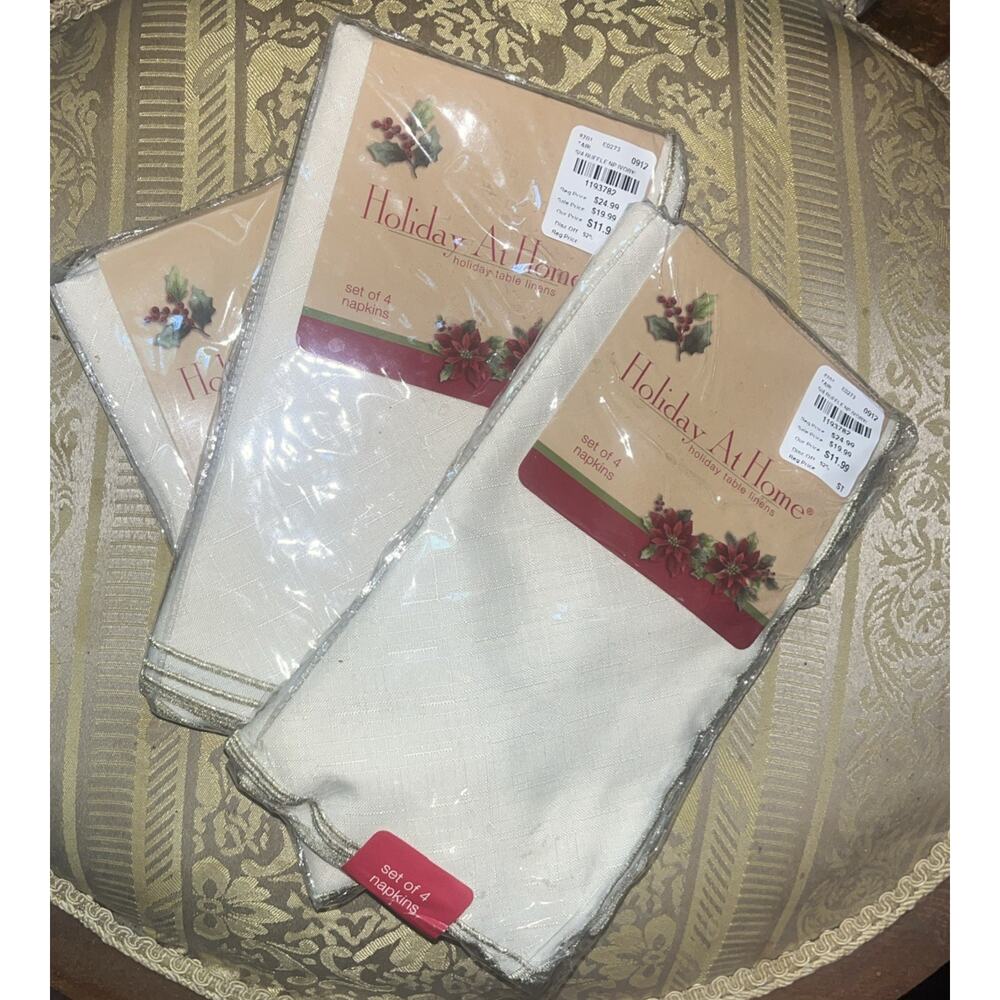 Holiday Home Set of 12 (4 Per Pack)Napkins 17 X 17